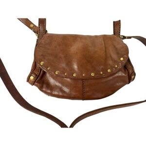 Lucky Brand Crossbody Brown Lamb Leather Purse Magnetic Closure